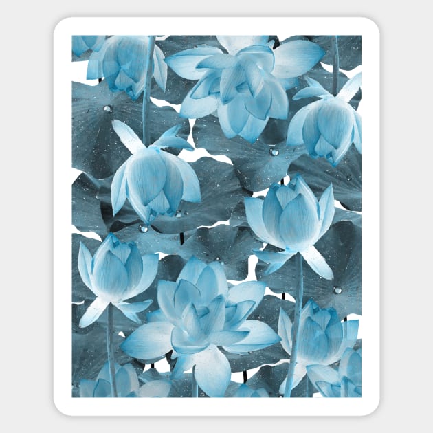 Ethereal Blue Lotus Sticker by StudioGrafiikka
